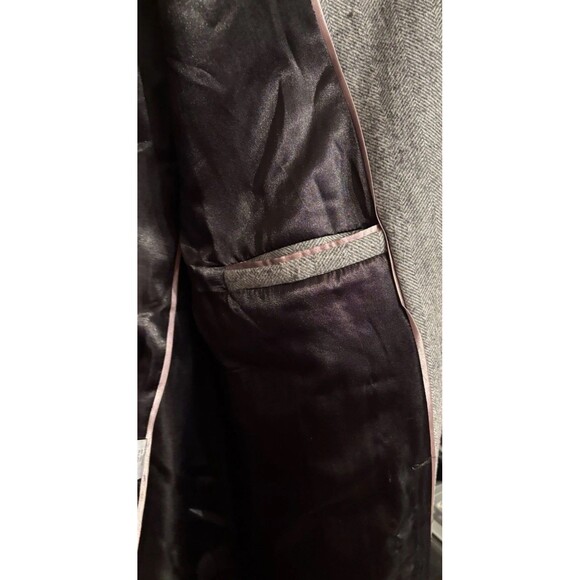 Calvin Klein Wool Blend Gray Tweed Stand Collar Walker Coat Women’s Sz 18 Zips - Picture 15 of 15